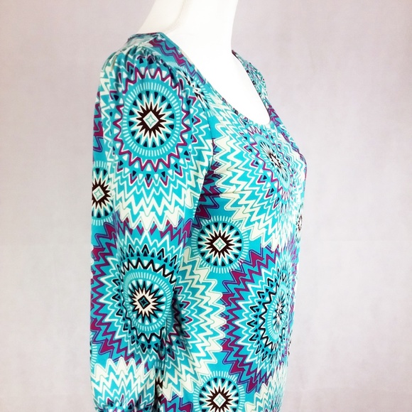 Felicity & Coco Nordstrom's Women's Turquoise Spiral Dress - Picture 8 of 8